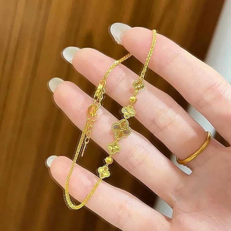 New Five-Flowered Leaf Flower Bracelet for Women Niche Design Sweet Hand Jewelry Trendy Versatile Exquisite Jewelry W250526