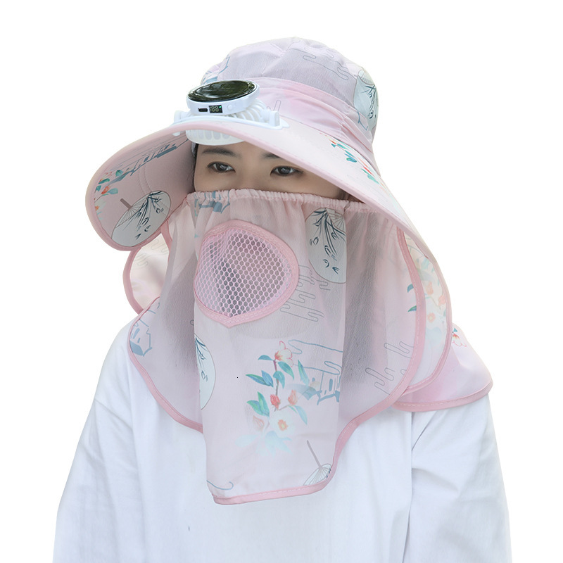 Designer's Sun Hatsummer Hot-selling Solar-powered Digital Display Charging Fan Hat For Women Outdoor Sunshade Sun Protection Hat Greenhouse Gard