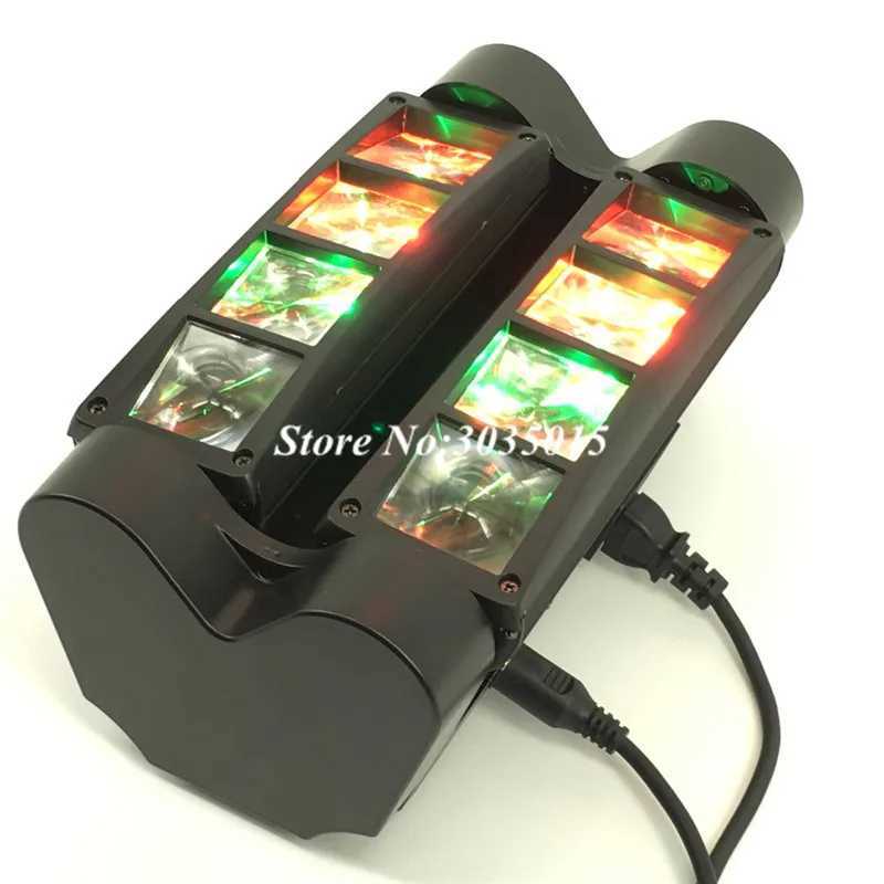 2pcs/lot 8x3W Mini LED Spider Light Sound Mode LED Moving Head Lights LED Beam Stage DJ Bars Party DMX512 Disco Lighting XJ250527