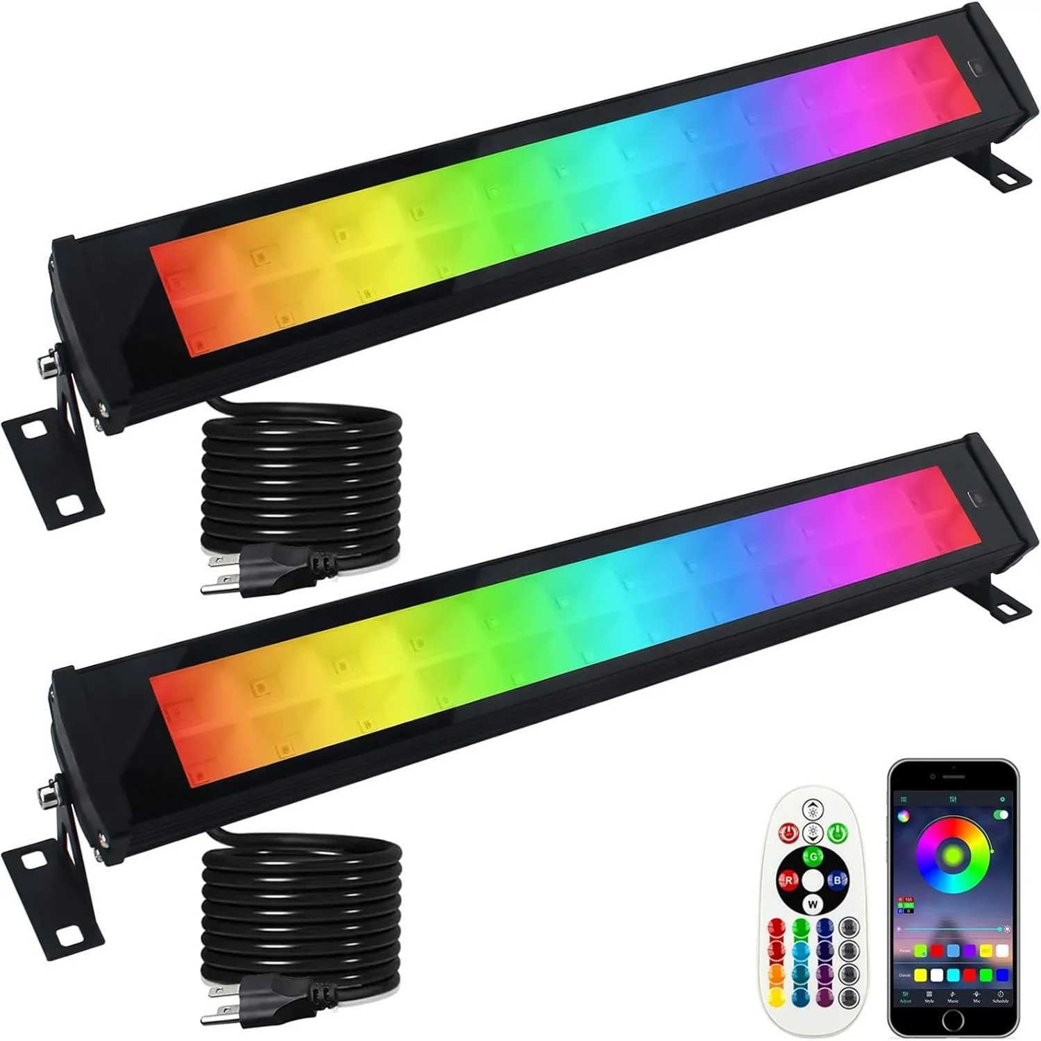 50W 96 LED RGB Light Bars Waterproof IP66 Smart APP/Remote Control Wall Washer Lights LED Light Bars for Room Stage Lighting XJ250527