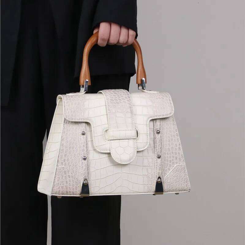 Women's Bags Designer Brand Women's Handbag Fashionable Light New Designer High-End Temperament Wooden Handle Crossbody Shoulder Bag