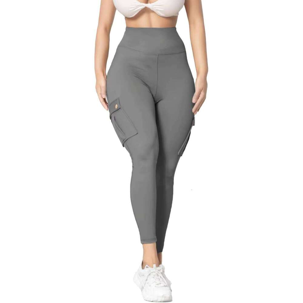 DHEssentials Women Girls Fashion Super Elastic High Waist Yoga Gym Fitness Tight Pants Workout Compression Cargo Pocket Leggings