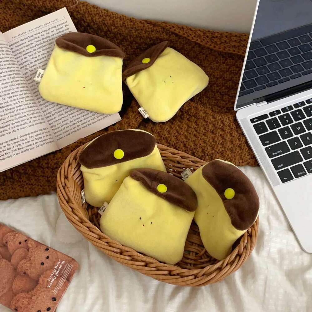 1PCS Creative Caramel Pudding Coin Purse Earphone Plush Cartoon Storage Bag Mini Wallet Girl Gifts