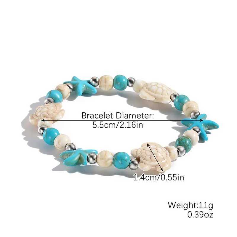 Boho Sea Shell Starfish Bracelet for Women Girls Fashion Tortoise Charm Handmade Woven Rope Beads Summer Jewelry Beach Gifts W250526