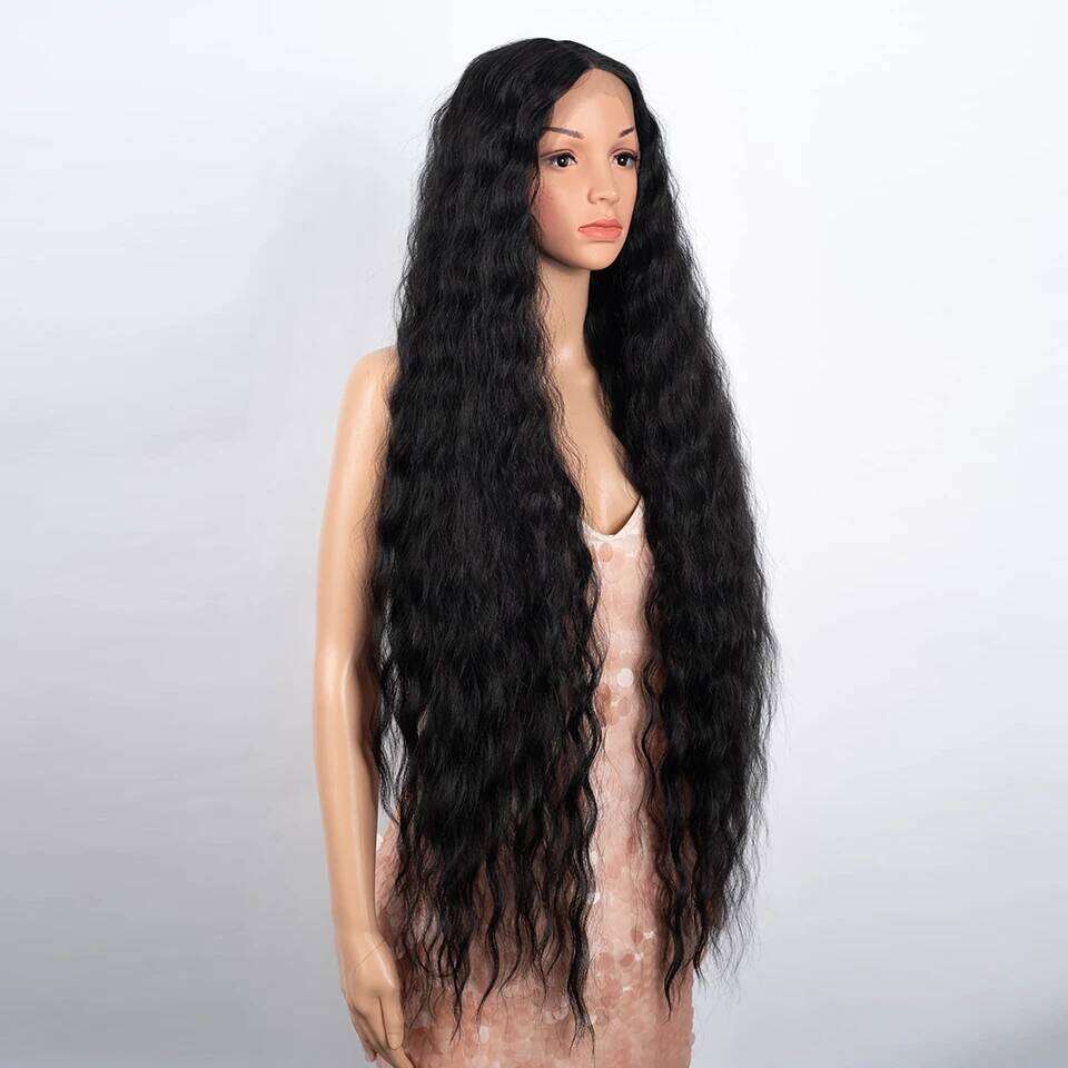 Synthetic Front For Black Women 40 Inch Long Curly Lace Wigs Ombre Blonde Highlight White Cosplay Wig