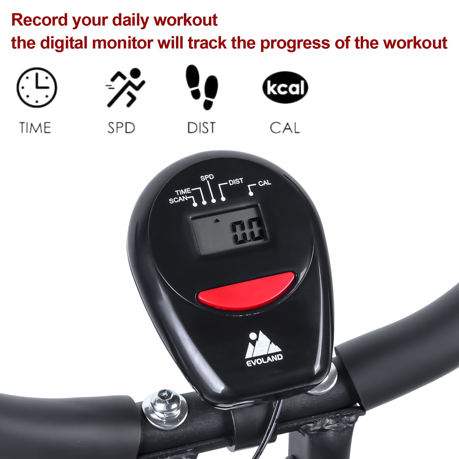 EVOLAND Foldable Exercise Bike - Portable Magnetic Resistance Trainer for HIIT