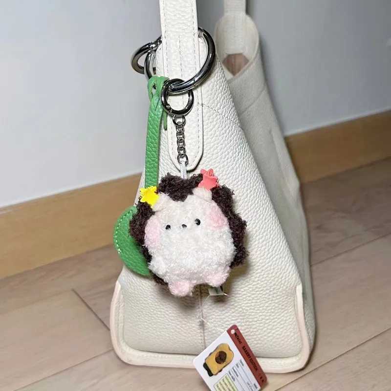 Cartoon Animal Mini Plush Doll Keychain Furry Hedgehog Pendant Keychain Cute Fox Stuffed Keychain Kawaii Keyring Gifts Wholesale W250526