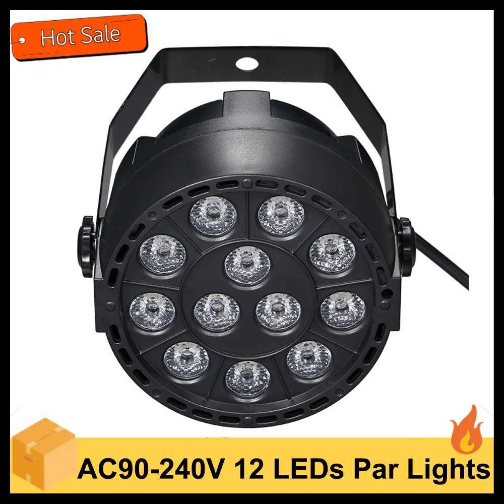 AC90-240V 12 LED Par Lights 8 Channel RGBW Color Mixing Stage Lighting with DMX Strobe Sound Active Mode for Disco Party XJ250527