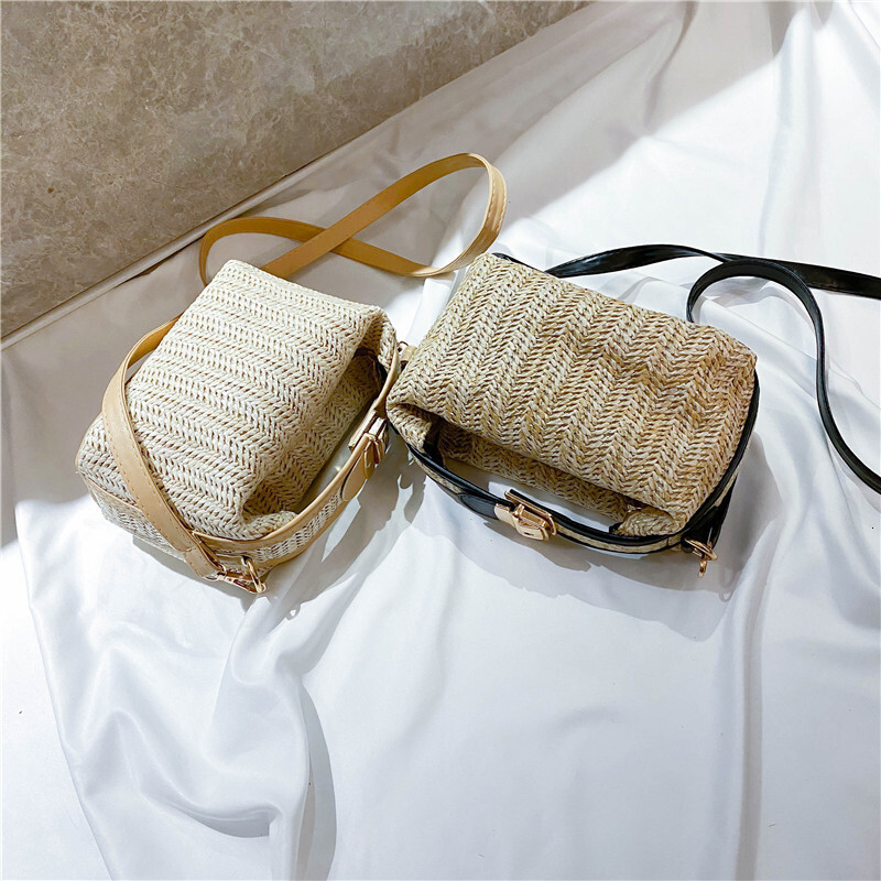 Top quality Brand High Quality New Style Small Bag Women's Bag New Fashion Woven Handbag Crossbody Shoulder Bag Trendy Beach Straw Bag New Free D