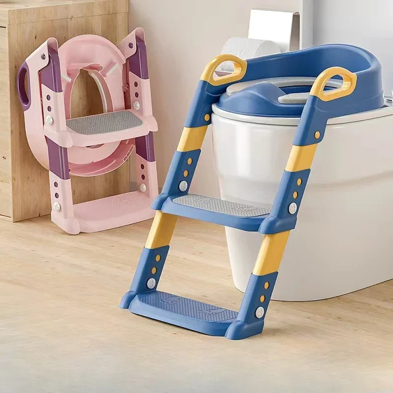 Childrens Toilet Seat Stairway Baby Boys and Girls Folding Stand Step Stool Ring 250527