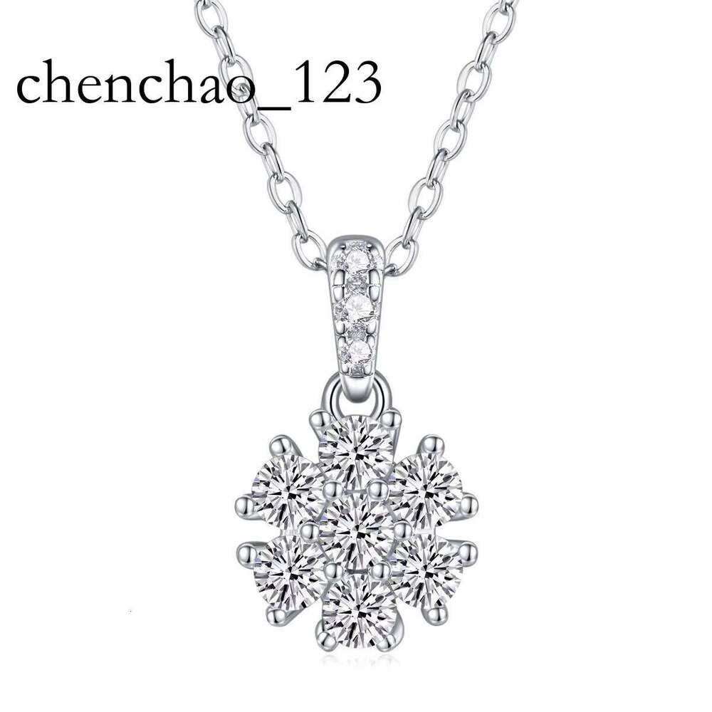 Snowflake Moissanite Pendant for Women Sterling Sier Gold Plated Custom Elegant Style Jewelry Gift GRA Certificate