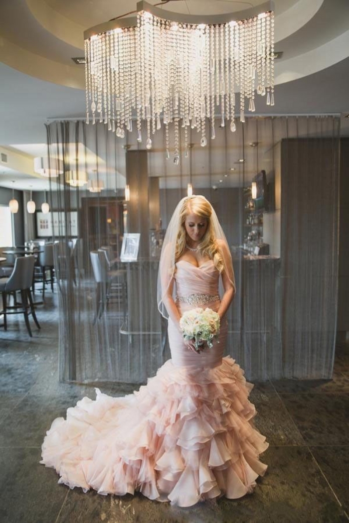 Elegant Sweetheart Mermaid Wedding Dress Sexy Pleats Tiered Organza Wedding Gowns Bridal Dresses