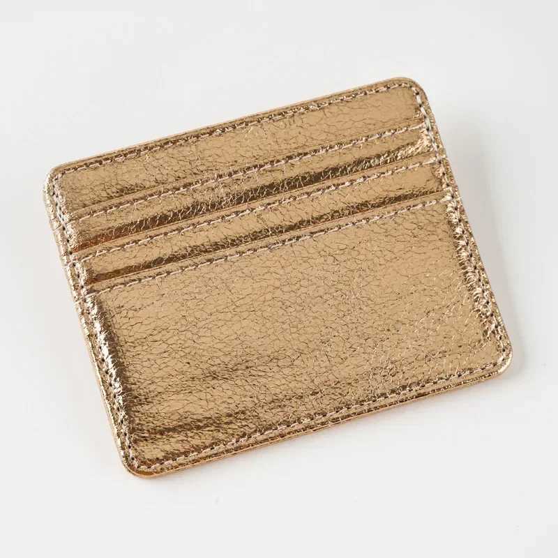 Ultra Thin Cards Bag Gold Silver Black Multi Slot Card Sleeve PU Leather Holder ID Holder Badge Holder Bus Card Case Z250527