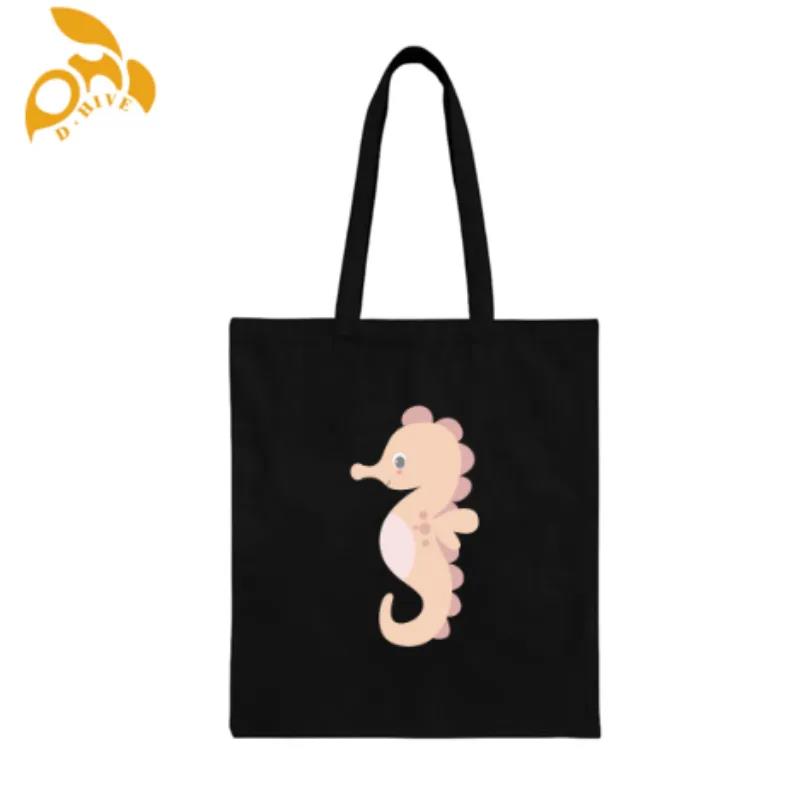 Free TOP fashion designers customize lightweight and high-quality black full-print canvas tote DIY bags shipping from the United States please contact