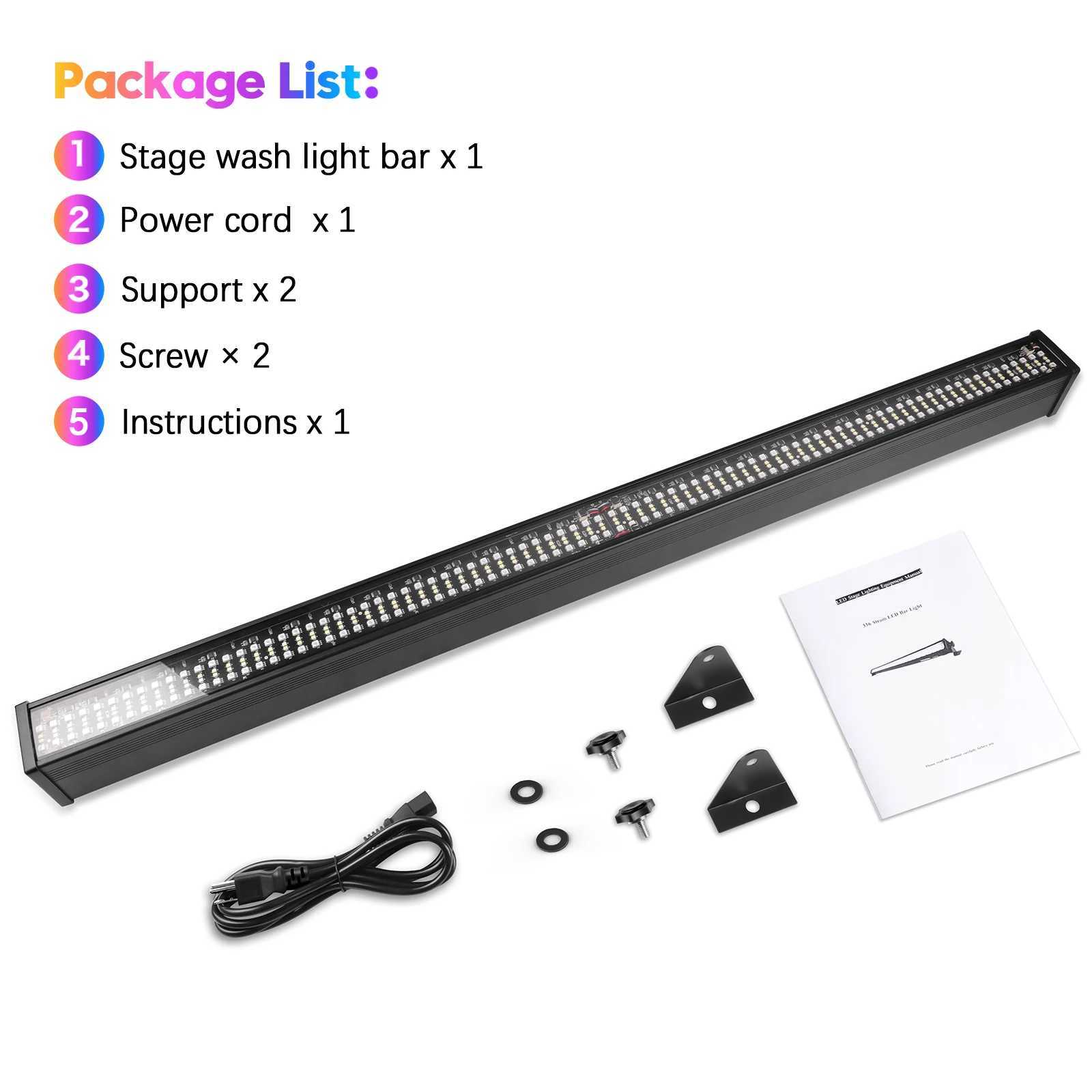 UKing 2Pcs 120W Wall Wash Light Bar RGB 336 LEDs Stage Lights 7000lm Wallwasher Lights For Home Nightclub Wedding Party Show XJ250527