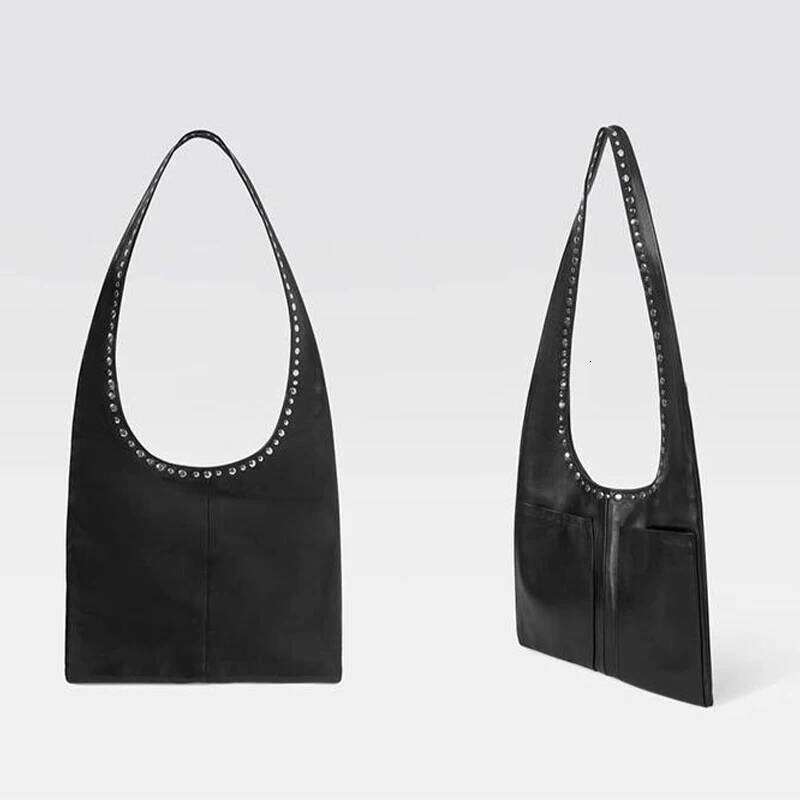 Women's Bags Designer Vintage Rivet Y2k Suede Women Shoulder Bags Motorcycle Style Large Capacity Tote Bag Soft Leather Handbags Shopper Purses