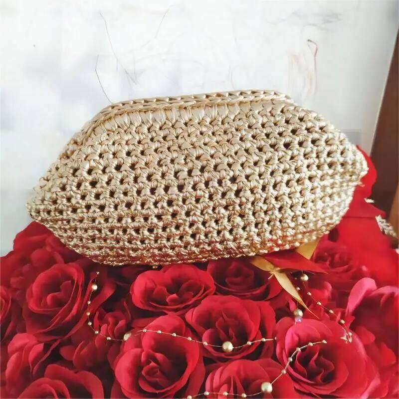 Ms inclined bag, woven fashion single shoulder cloth line set package Hand bag