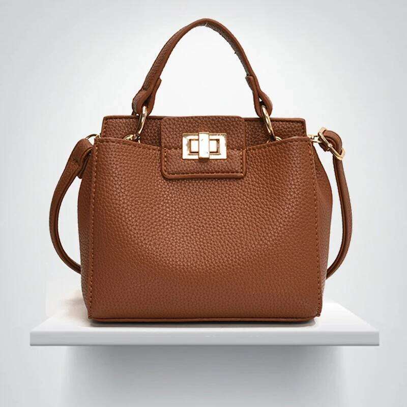2025 New Fashionable Small Square Solid Color Shoulder Texture Handbag Crossover Women's Bag