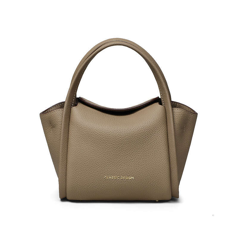 Women 2025 New Crossbody Women's Genuine Leather Basket Bucket Bags Light Luxury Handbag Small Bag