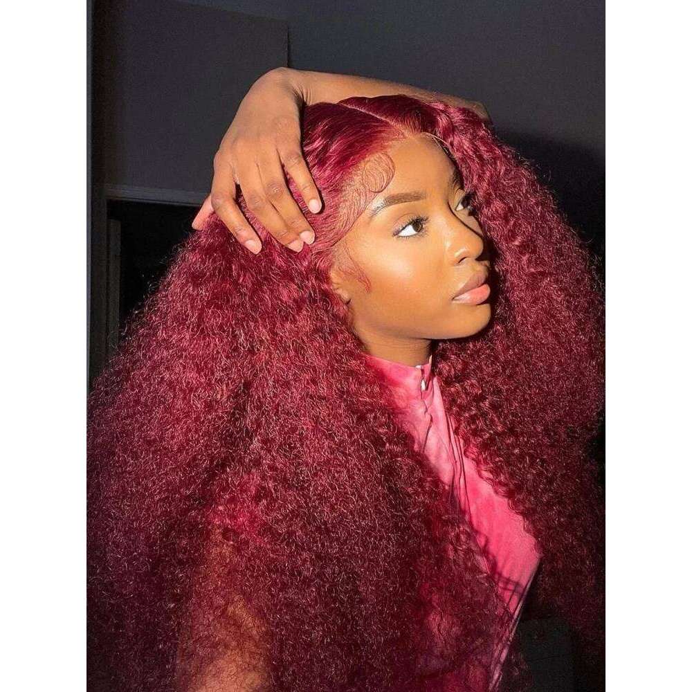 Mossily Bury Curly 13x6 HD Lace Frontal Wigs Human Hair 13x5 Wet And Wavy 99J Red Colored Deep Wave Wig For Women 30 36 Inch