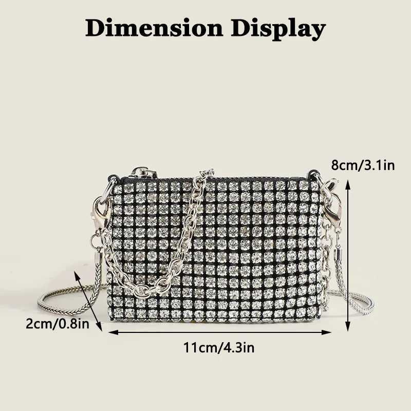 JIOMAY Small and Light Purses for Women Fashion Mini Crossbody Bag Rhinestone Casual Party Evening Bag Exquisite Mini Purse W250527