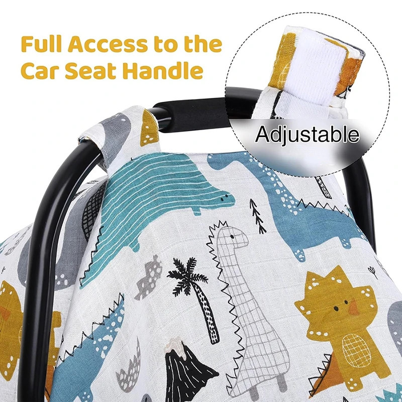 Baby Muslin Cotton Blanket Car Seat Cover Breathable Sunshade Safety Basket Cradle Cap Sun Canopy born Stroller Accessory 250527
