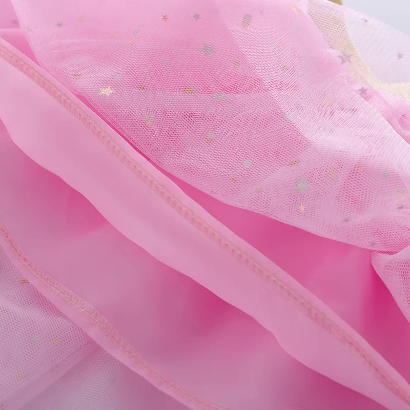 Childrens Skirts For Girls Summer Cotton Lace Baby Mini Tutu Stars Glitter Dance Sequin Birthday Party Skirt for Kids 250527