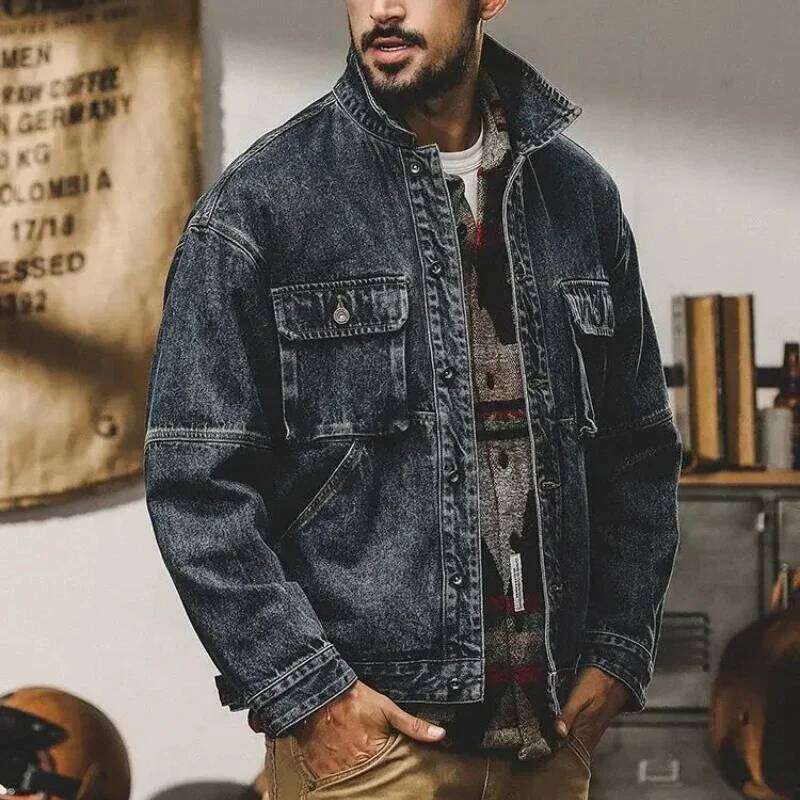 Winter 2024 Loose Cowboy Coat For Men Trendy Washed Low Price Y2k New In Casual Denim Jackets Man Korean Popular Clothes Lxury