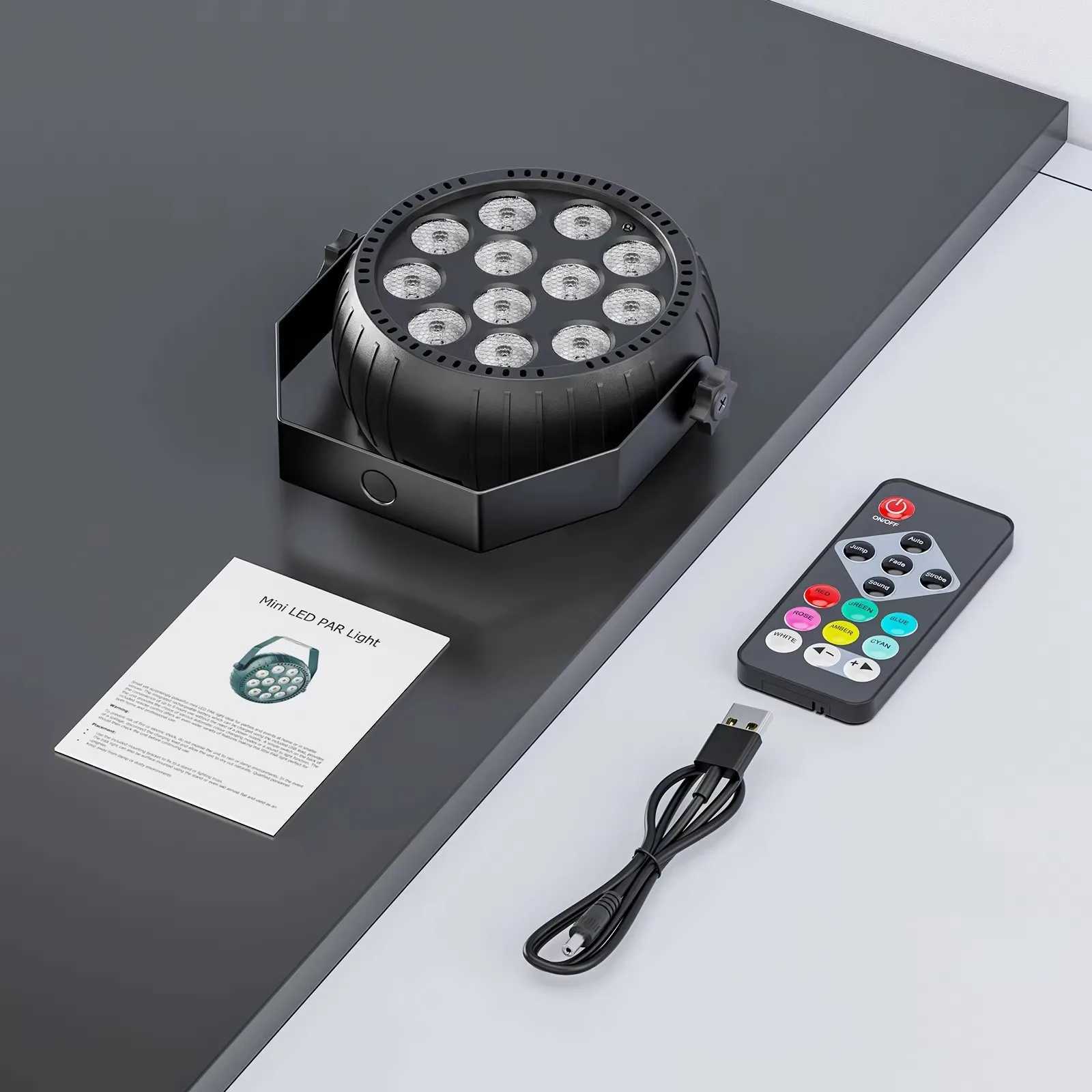 12x3w mini LED Battery RGB Round Par Light Full Color 3in1 RGB Vibrant colorful lighting effects stage lights XJ250527