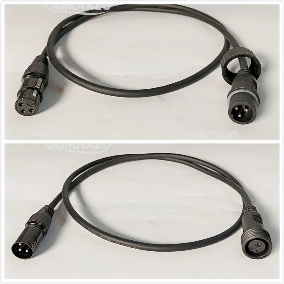1M ip65 Outdoor Stage light Waterproof 3 pin dmx adapter ip65 DMX512 Signal adapter switching Line DMX Signal Adapter CableXJ250527