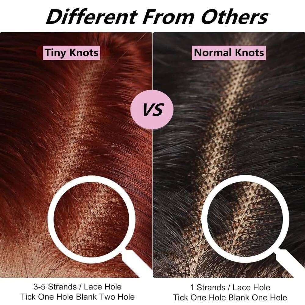 Reddish Brown Ultra-thin Invisible Lace Front Wigs Upgraded Tiny Knot 13x4 Straight Frontal Human Hair Wig For Women