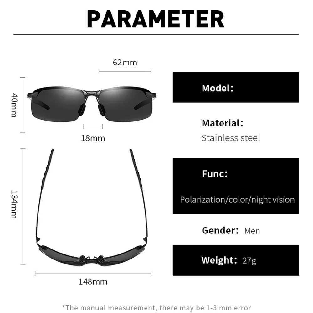 Sunglasses Men Polarized Driving Glasses Male Sun Glasses Day Night Vision Drivers Eyewear Z250527