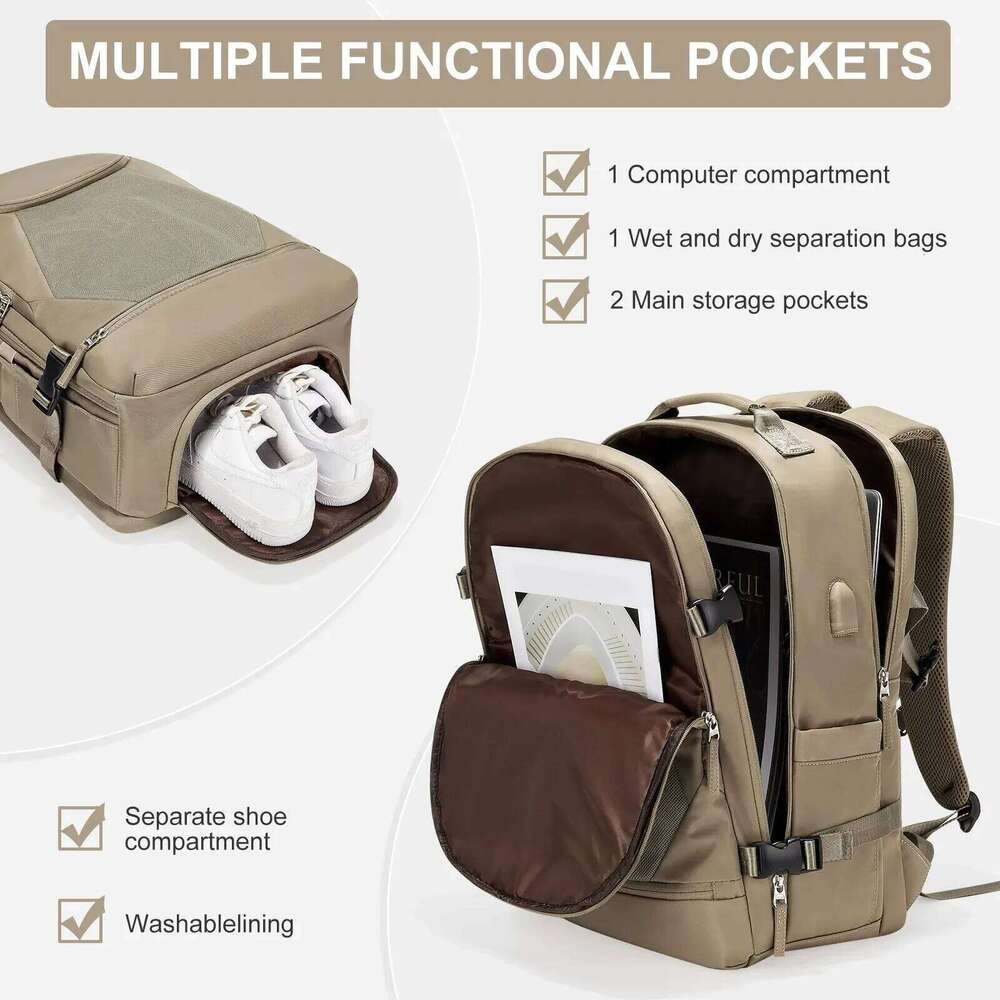 Likros Men's for Women Large Capacity Backpack, Commuter Laptop Bag Travel Essentials Waterproof Backpack Flight