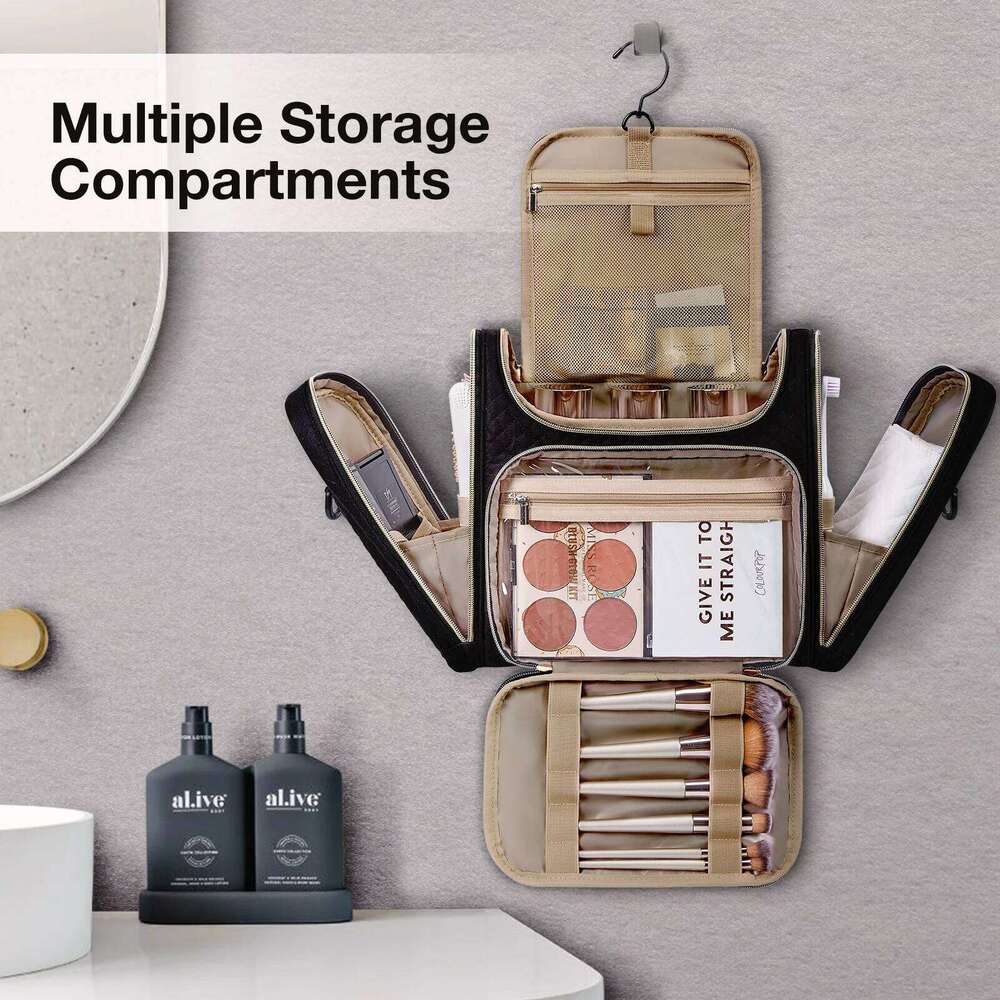 BAGSMART Makeup Women Water-resistant Large Capacity Toiletry Cosmetic Bag for Make up Travel Organizer Essentials