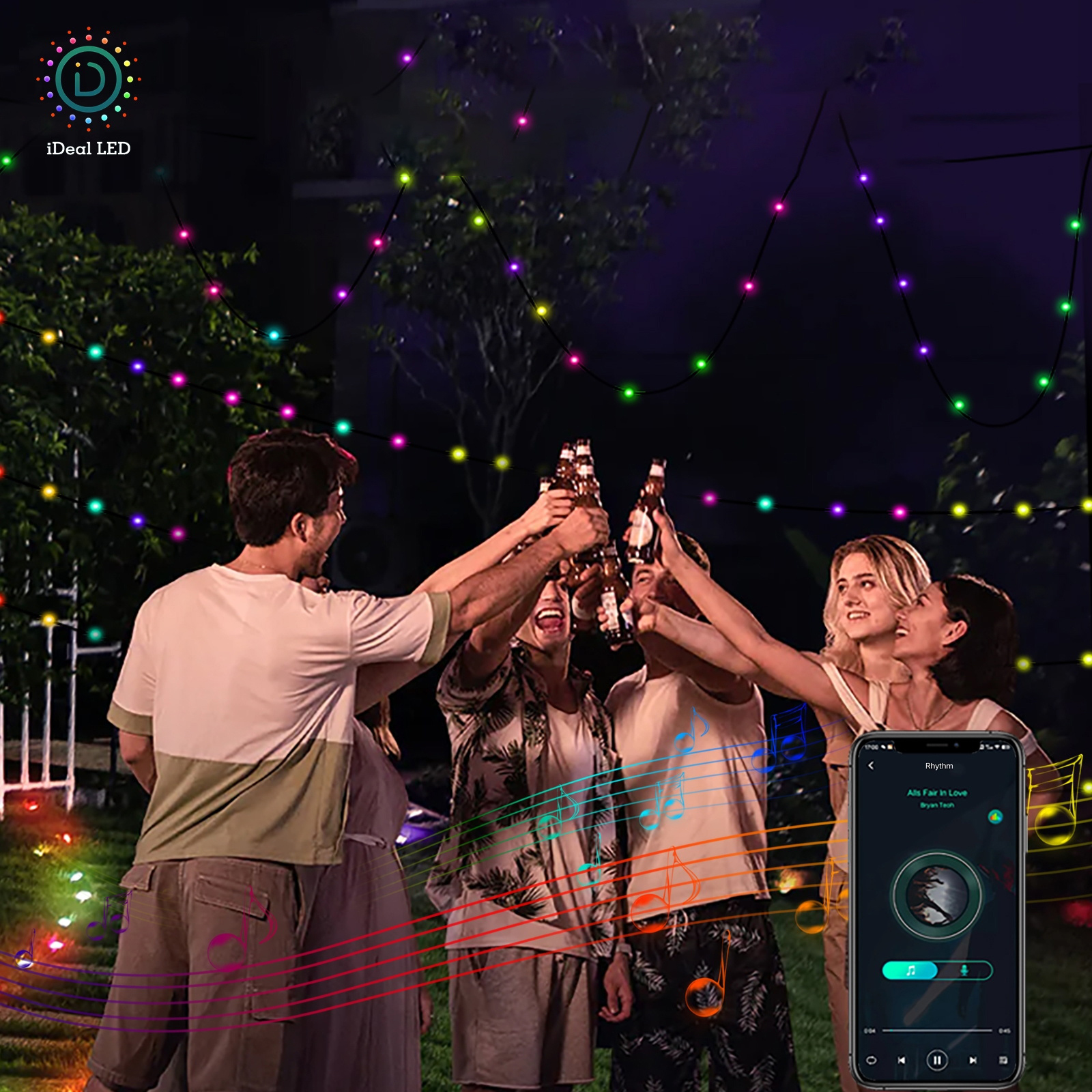 Eco-Friendly Smart Rope Lights: Multi-Colored, Adjustable via Smartphone Connectivity