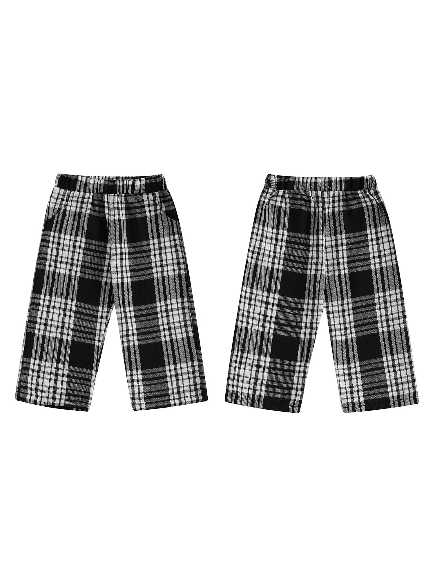 Cute Baby Boy Girl Plaid Pants with Elastic Waistband and Pockets Stylish Gingham Trousers for Toddlers Perfect Winter 250527