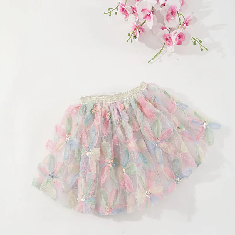 Baby Girl Clothes Cute Floral Pink Tutu Skirt Kids Princess Girls Ball Gown Pettiskirt Birthday Party Kawaii Skirts 250527