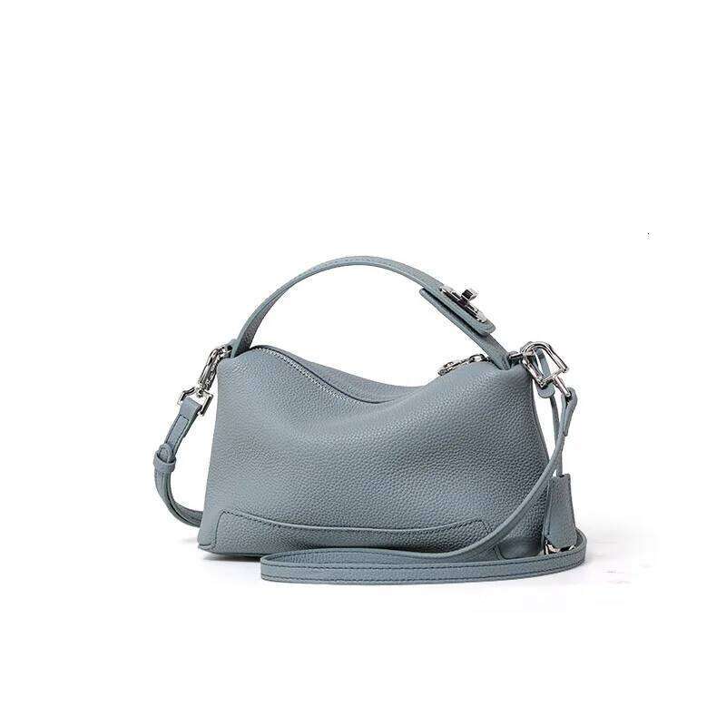 Free Shopping Aidrani Women's First-Layer Cowhide Single Shoulder Cross-Body Bag Niche High-End Office Worker Light Small Bag, Bucket Handbag