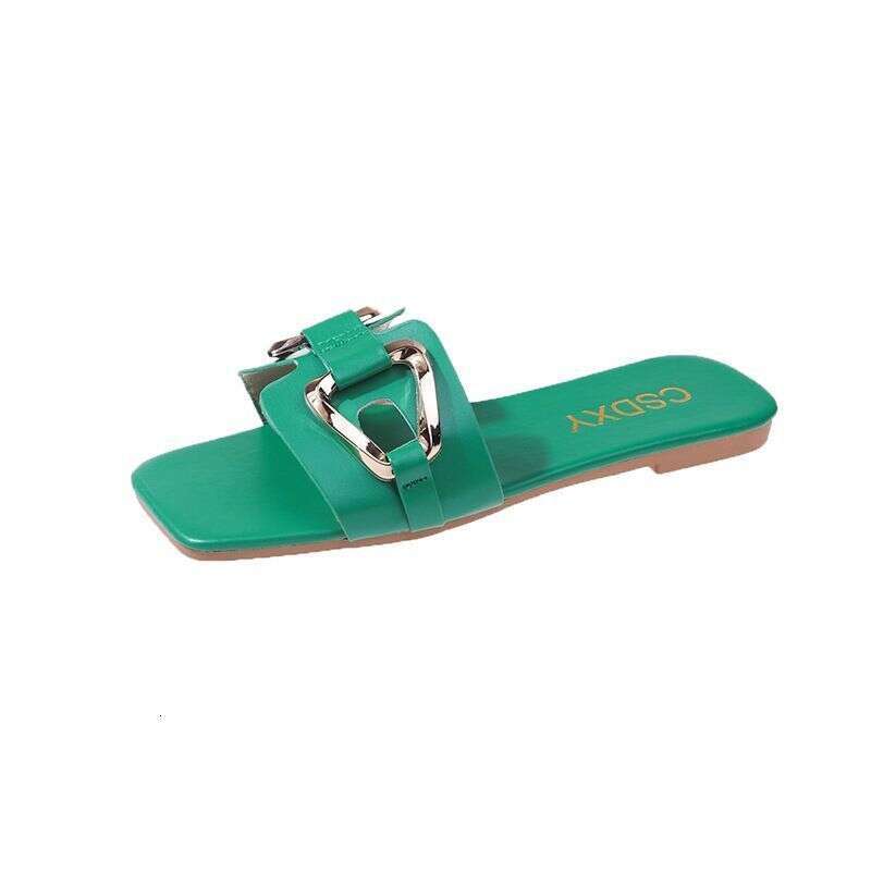 Slippers Women's Plus Size Summer Home Fashion High-quality Sandals One Line Drag Luxurious Sandals For Outdoor Wear Anti Odor Flat Bottomed Desi