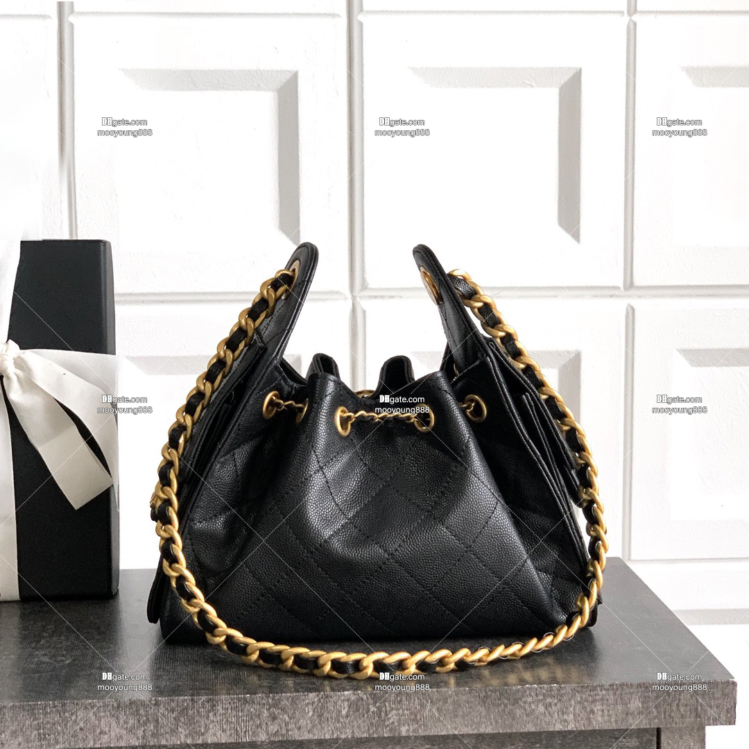 12A Upgrade Mirror Quality Designer 25 Bag Mini Quilted Handbags for Women Shoulder Bags Real Caviar Leather Black Purse Luxury Hobo Bag with Box