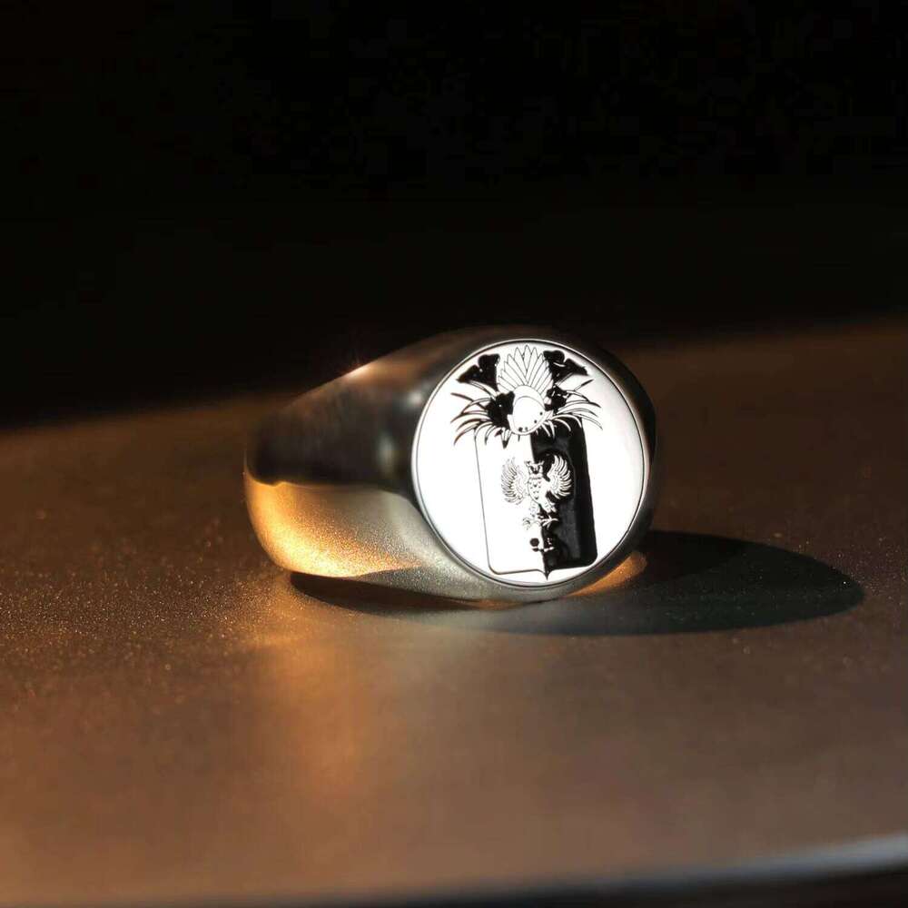 Sterling Sier Men Accept Customer's With Black Background Signet Ring for Father Gift Wholesale