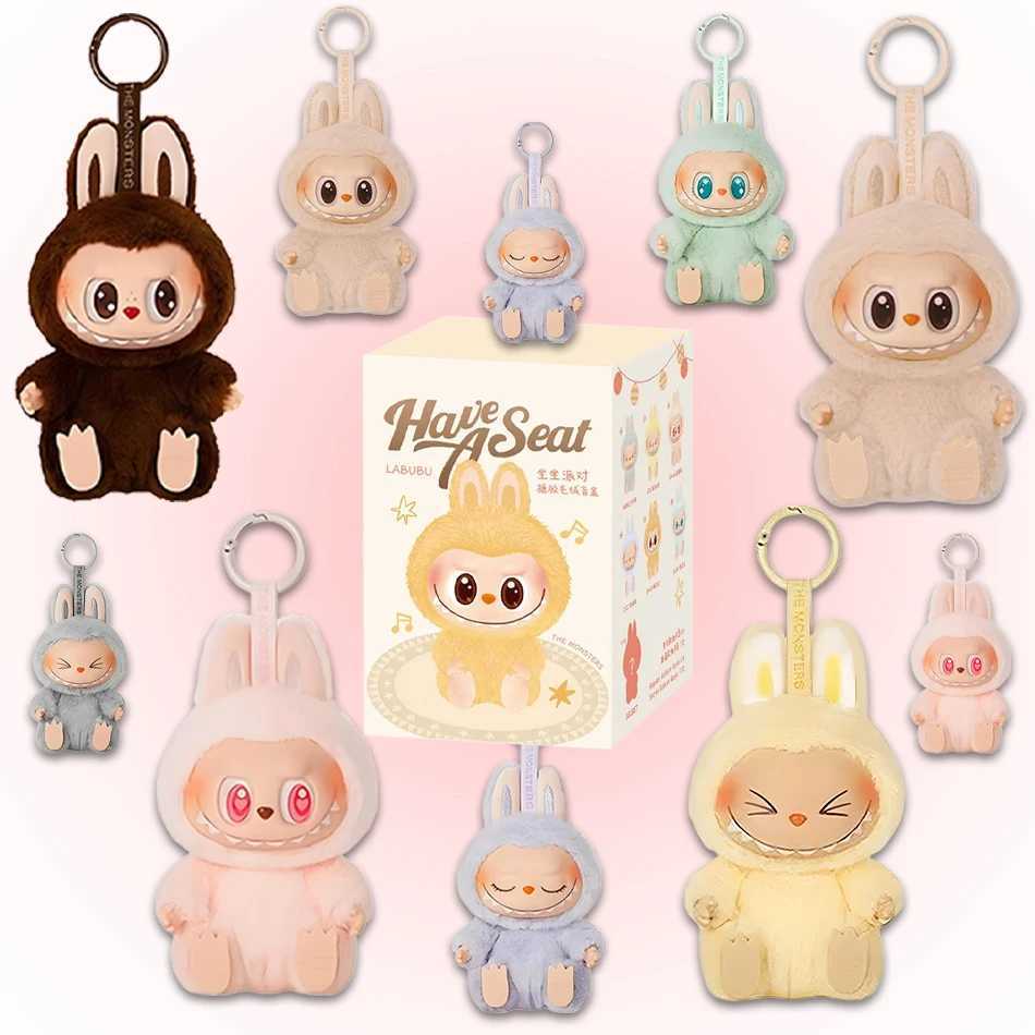 Cute Labubu The Monsters Heartbeat Macaron Enamel Face Cute Stuffed PVC Figurine Tabletop Ornament Kawaii Toy Kids Birthday Gift M250527