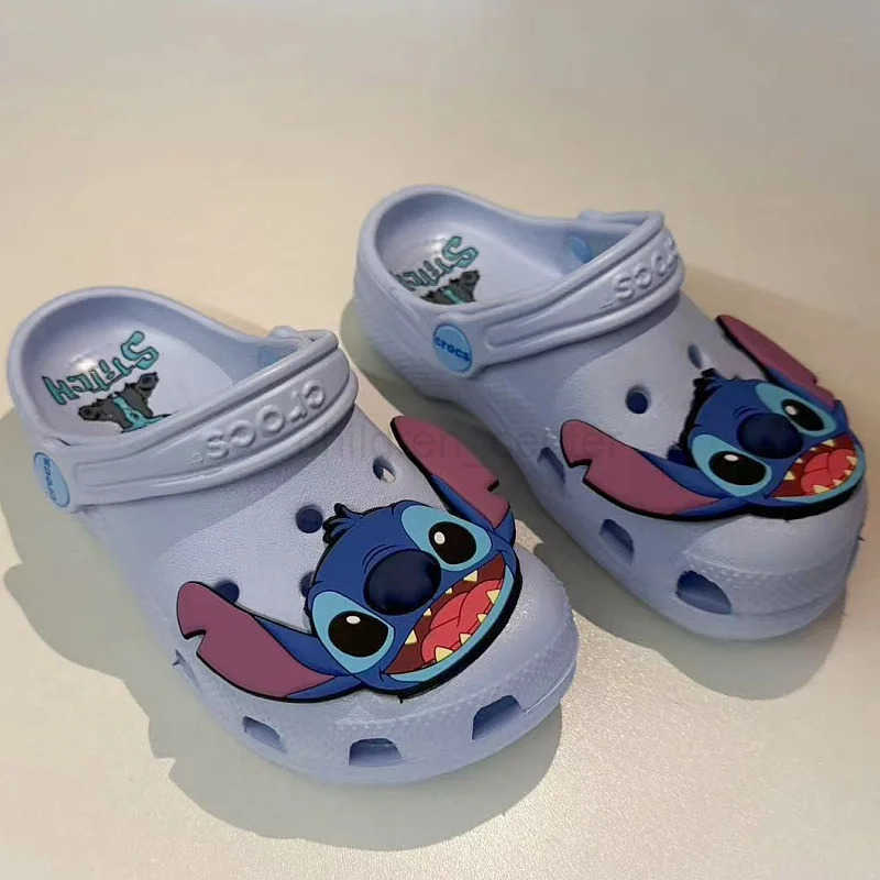 Disney New Disney Cartoon Anime Lilo Stitch Cro Boys Girls Adult Casual Beach Non-Slip Breathable Fashion Latest Beach Shoes Gift W250527