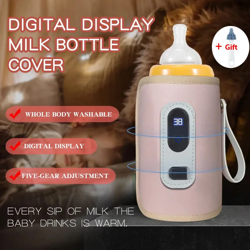 USB Milk Water Bottle Warmer for Breastmilk and Formula with LED Display 5 Adjustable Temperature Baby Warmer 250527