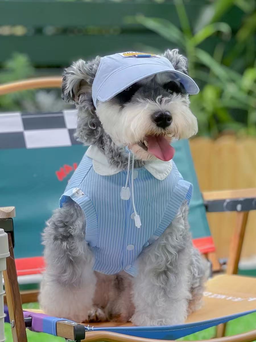 T00318 Cute cat and dog clothes summer sleeveless pet shirt Bichon Pomeranian Schnauzer small dog clothes thin section