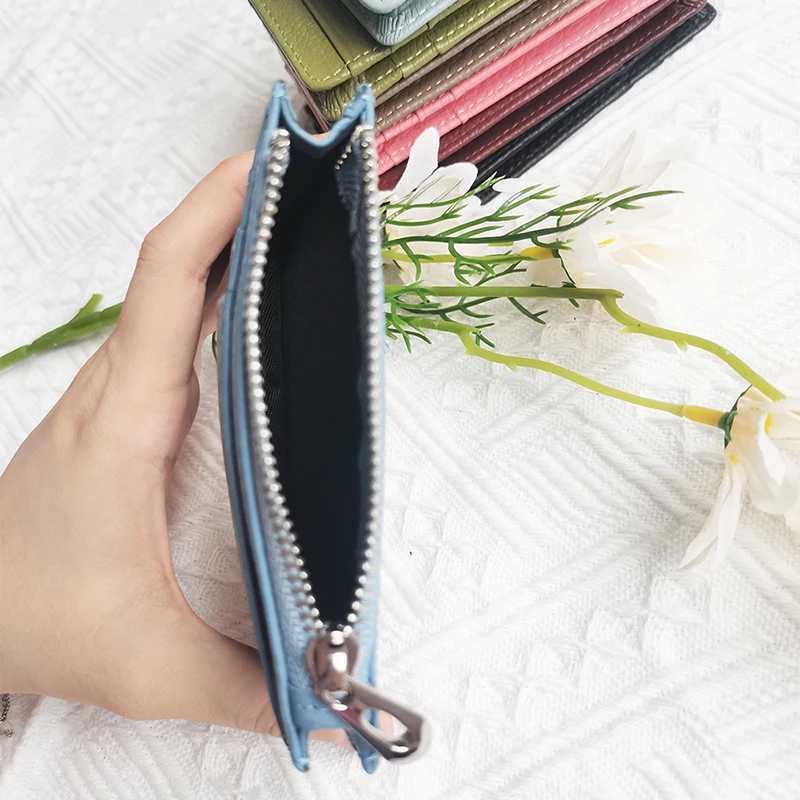 Custom Name Design Card Holder Fashion Zipper Genuine Leather Coin Purse Casual Wholesale Business Card Wallet For Women Z250527