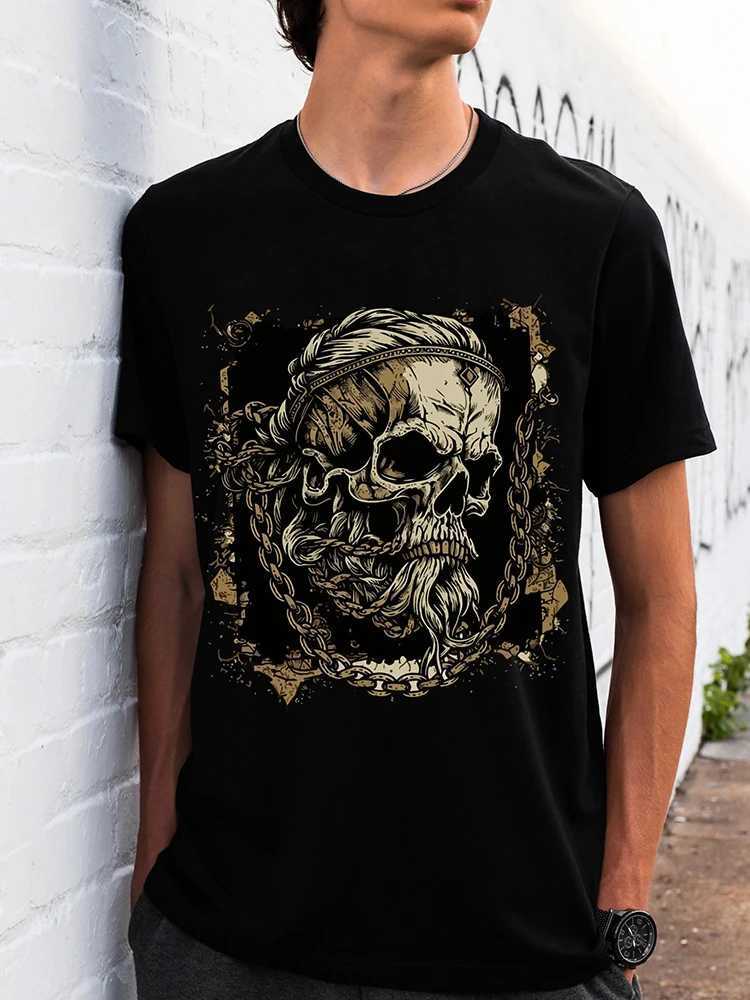 Valhalla Awaits Viking T-shirt Norse Mythology T-shirt Summer Outdoor Casual Mens T-shirt Street Fashion Mens Short Sleeve Top Z250527