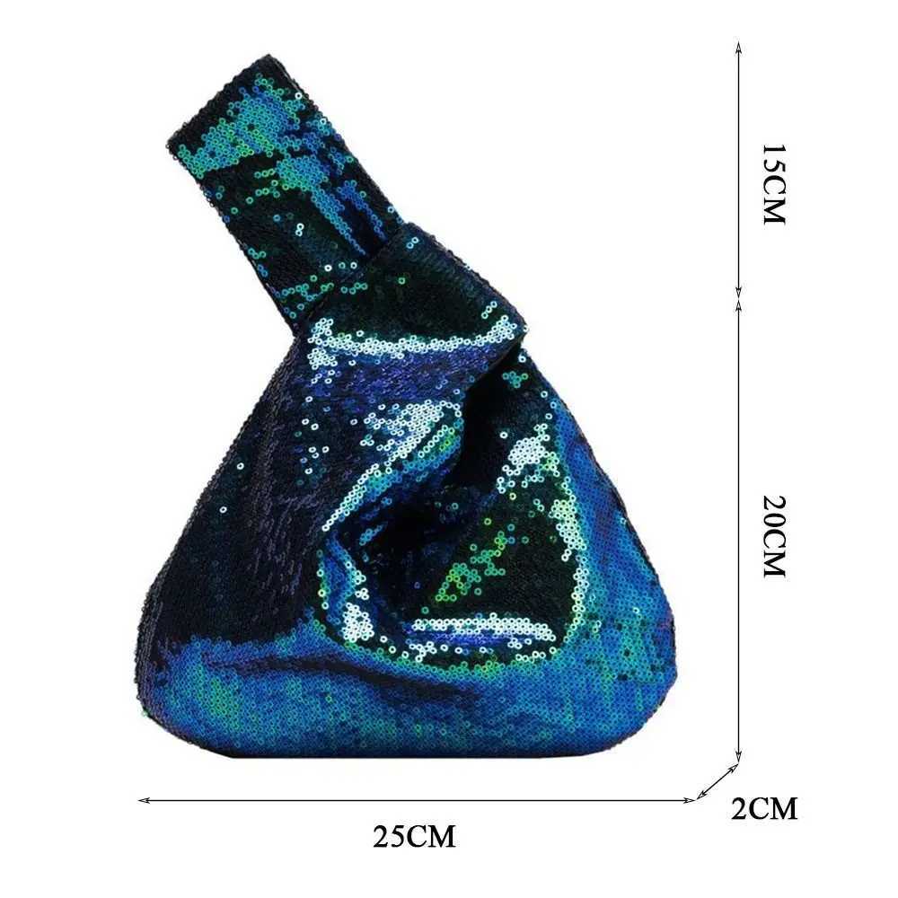 Women Girls Wrist Knot Bag Reversible Sequin Handbag Glitter Evening Clutch Purse Trendy Fashion Tote Bag W250527