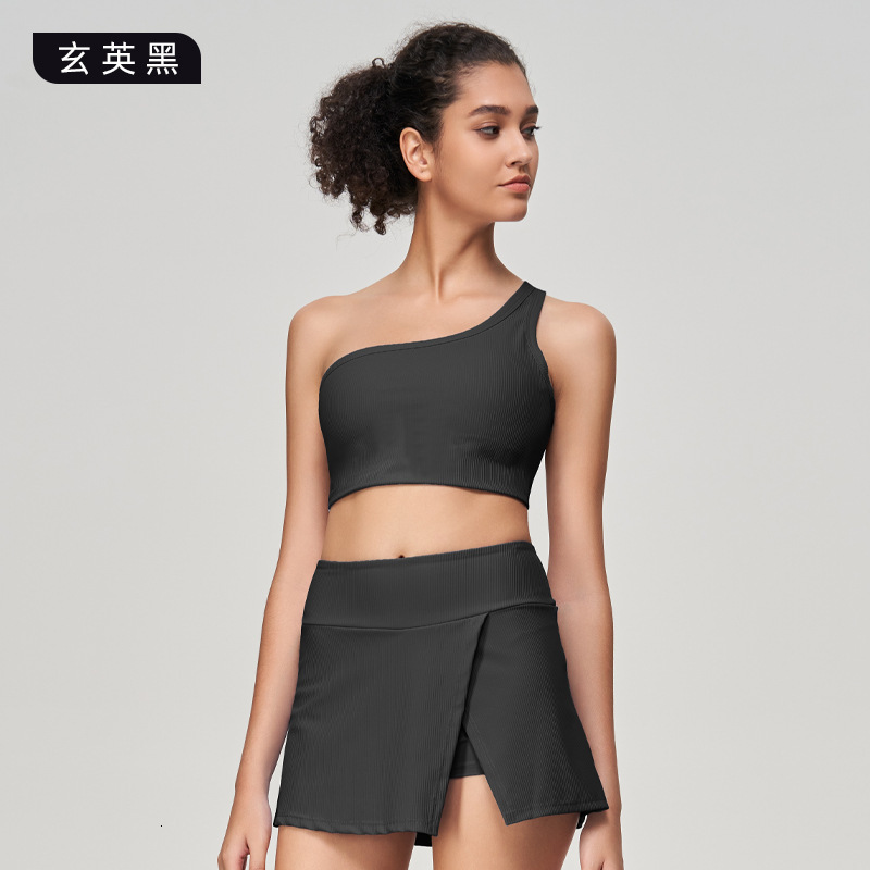 Outfit for Women 2025 New Slim Fit Sports Fitness Wear Tank Top with Beautiful Back Tennis Skirt Yoga Vest