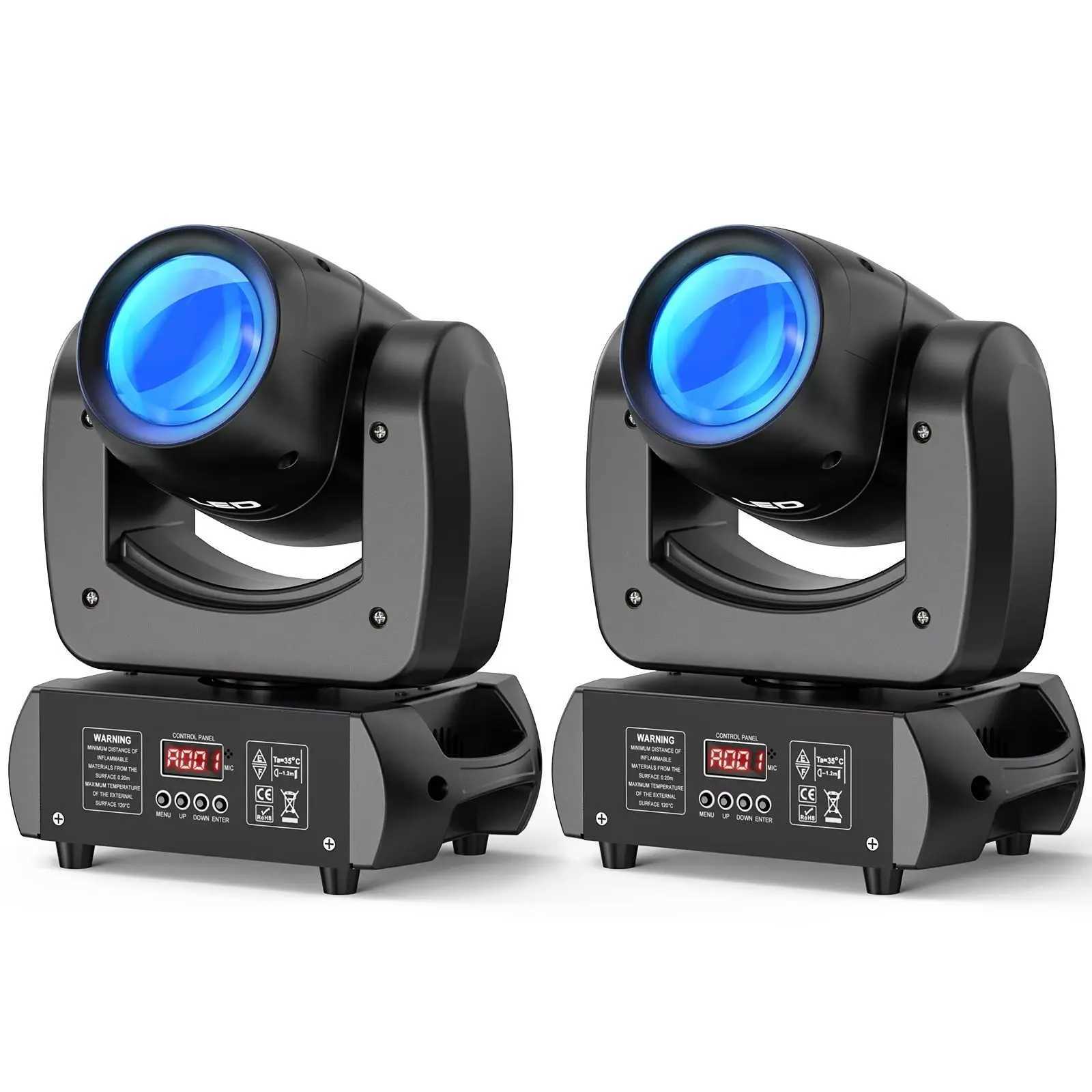 Yiflamefly 2PCS/Set 100W Moving Head Stage Lights Beam Gobo Dazzling Effect DMX LED Spotlight For Club KTV Disco DJ Party XJ250527